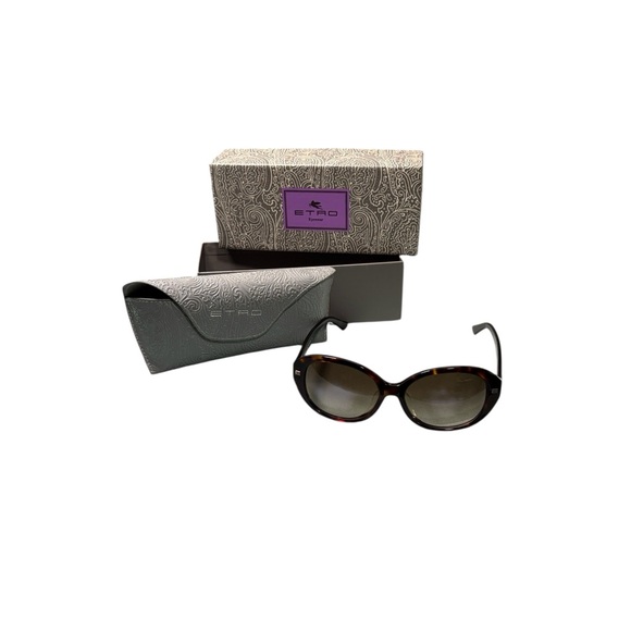 Etro Accessories - Etro ET628SA 215 Dark Havana Tortoiseshell Sunglasses - Made in Italy